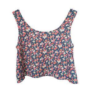 Forever 21 Pink Floral Flowy Tank Top Women Size S